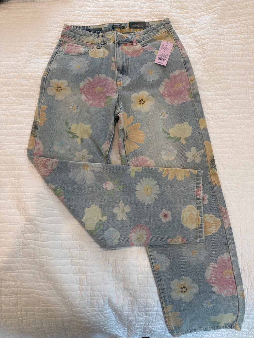 NWT Wild Fable Target Floral Jeans Size 6 🌸🪻🌼